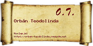 Orbán Teodolinda névjegykártya